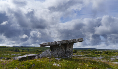 Poulnabrone Dolmen. The Dolmen of Poulnabrone is located in County Clare, Republic of Ireland.
