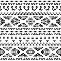 Southwest geometric seamless patterns Aztec Navajo Native American tribal ethnic black and white for textile printing