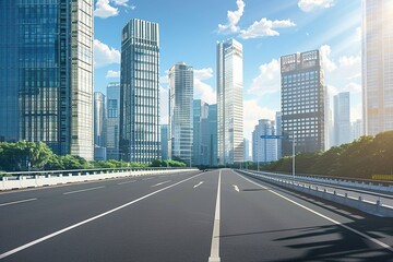 Fototapeta premium Urban Cityscape Background With Modern Skyline in Metropolitan Environment