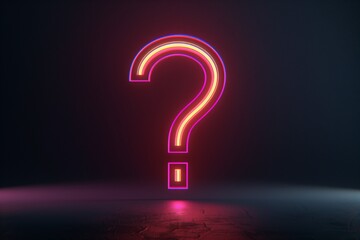 Glowing question mark on a black background.
