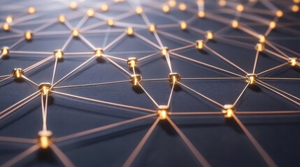 Digital network connections glowing in a geometric pattern