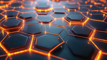 Obraz premium Digital network connections glowing in a geometric pattern