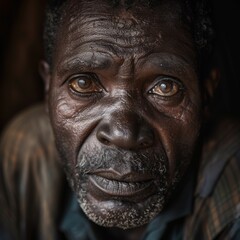 Obraz premium Charismatic gaze of an African father looking directly at the camera.