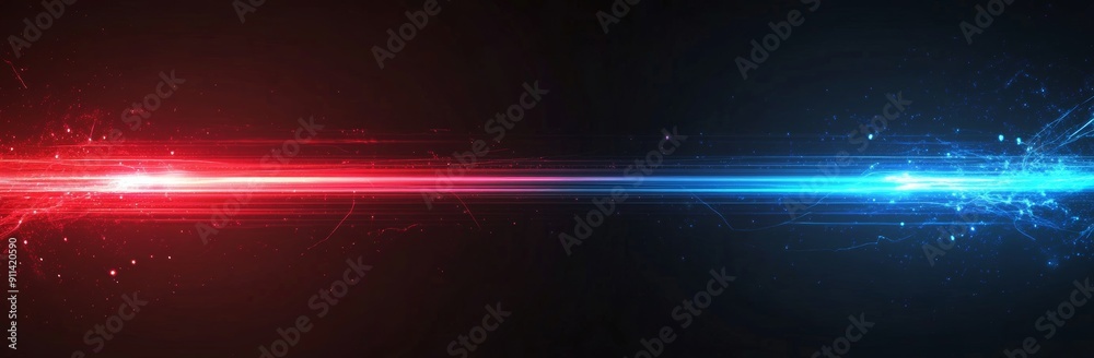 Aufkleber on a dark background, glowing lines can be seen. optical speed concept.