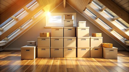 A Spacious Attic Transformed into a Pristine Storage Sanctuary  AI generated