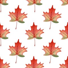 Seamless pattern dry maple.Autumn decoration.