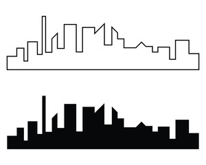 Fototapeta premium Vector city silhouette in a flat style. Modern urban landscape .vector illustration in eps 10.