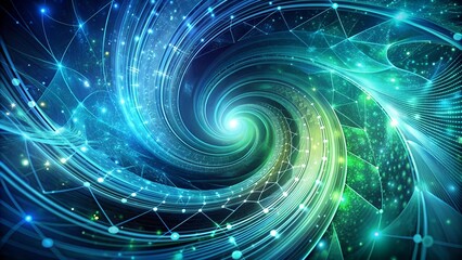 Fototapeta premium Abstract Digital Conversation: A Symphony of Blue and Green generative AI