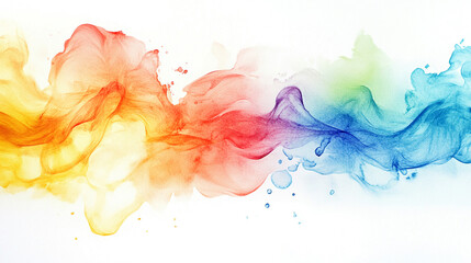 Abstract watercolor background with vibrant colors Water color on white background