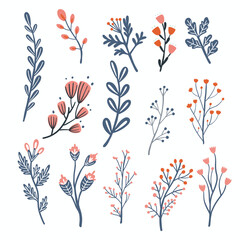 Floral doodle freehand drawing vector illustration.