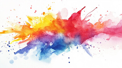 Obraz premium Bright watercolor splash with vibrant hues Water color on white background