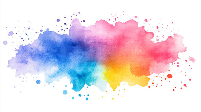 recommend clip art: Bright watercolor splash with splatter effects Water color on white background