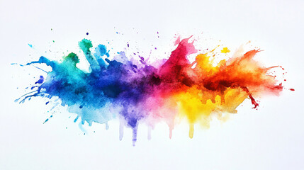Fototapeta premium Colorful watercolor splash with dynamic movement Water color on white background