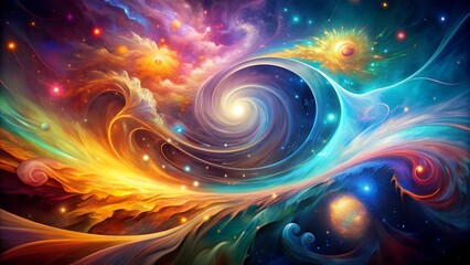 Obraz premium Cosmic Symphony: A Dance of Ethereal Hues AI Generated