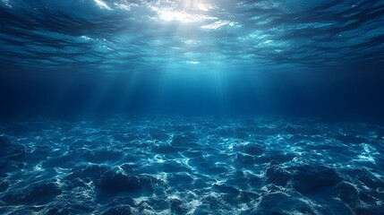 Obraz premium Breathtaking Underwater Seascape with Sunlit Depths and Tranquil Ocean Scenery