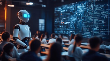 Obraz premium The Robot Teacher: A Classroom of Tomorrow