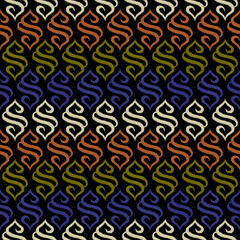 Ikat seamless pattern, geometric design, motif ethnic handmade, Ikat ethnic tribal, boho colors seamless wallpaper. Ethnic Ikat abstract background art, greeting cards, printing products.