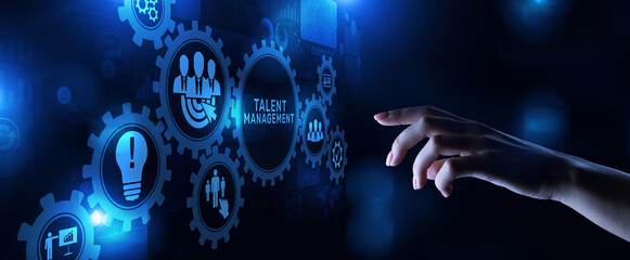 Talent management HR Human resources skill career business finance technology concept.