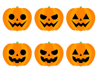 ハロウィンのかぼちゃアイコンセット