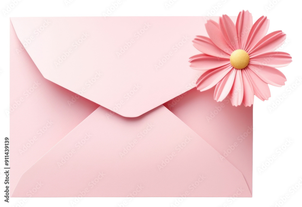 Wall mural PNG Daisy envelope paper pink.