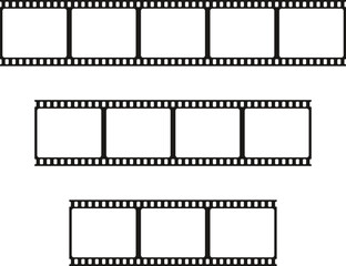 Grunge film strips. Old retro cinema movie strip. Video recording. Vector illustration.