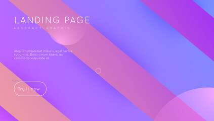 Obraz premium Business Texture. Party Summer Poster. Purple Modern Design. Vector Shape. Retro Spectrum Template. Horizontal Ui. Curve Landing Page. Pink Business Texture