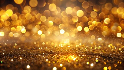 Golden Bokeh Symphony: A Glittering Abstract Tapestry  Generative AI