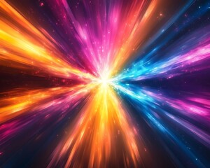 Fototapeta premium Abstract representation of the zenith point in a cosmic event, with vibrant energy pulses. Ultra Speed Beyond and progress concept background.