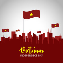 vietnam independence day vector illustration background. it is suitable for card, banner, or poster