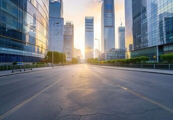 Obraz premium Urban Cityscape Background With Modern Skyline in Metropolitan Environment