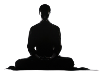 PNG Taoism silhouette meditating adult.