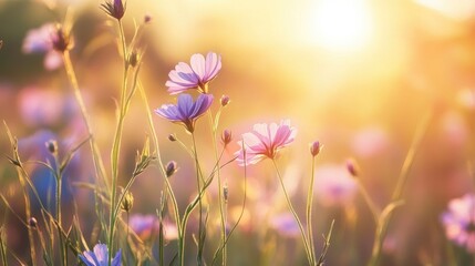 spring wild flower field background