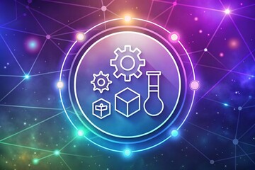 Innovation Network Icon Abstract Background.