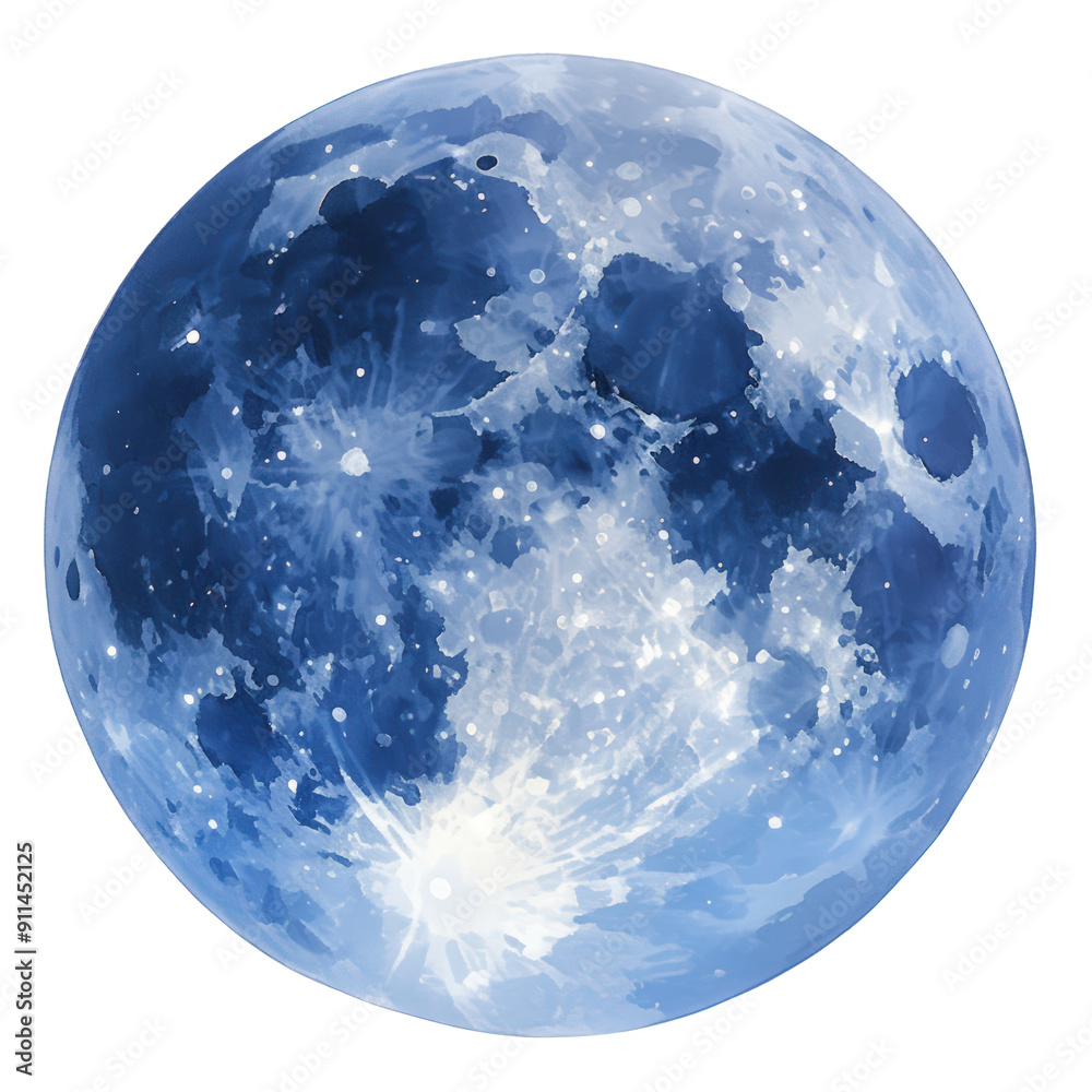 Wall mural a blue moon with a white spot in the middle