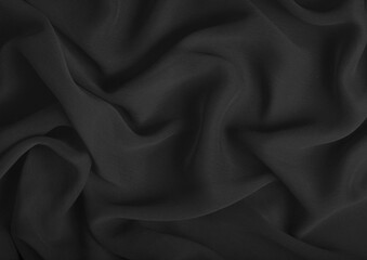 Fototapeta premium Indigo color cloth texture photo background. Natural textile material pattern cover. Black and white monochrome grayscale photo