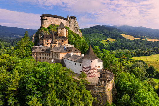 Orava castle (one of the most beautiful castles in Slovakia) on early summer morning 