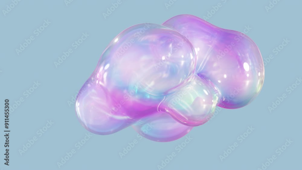 Poster metaball animation of morphing liquid blobs. background of 3d abstract colorful metaballs. in ultra 