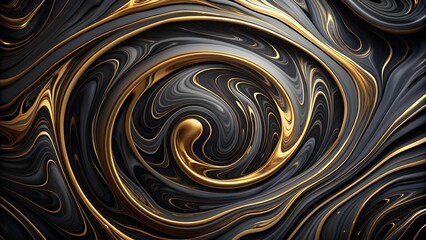 A Luxurious and Elegant Black Marble Texture with Golden Accents  Generative AI