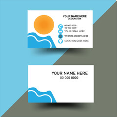 Blue and White Standard Simple Corporate Creative Business card Template