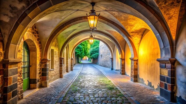 Echoes of History: Casemates to Gorica Hall, Vysehrad Fortress, Prague  Generative AI