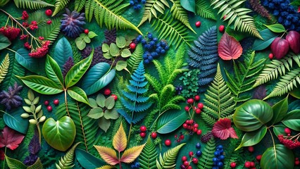 A Symphony of Leaves in Vibrant Hues  generative AI