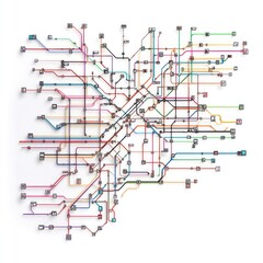 Abstract City Transportation System Map