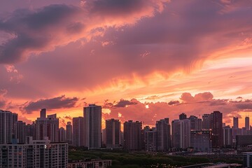 Urban Cityscape Background With Modern Skyline in Metropolitan Environment