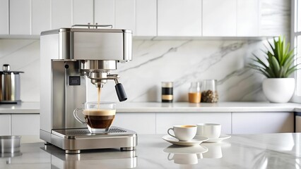A Symphony of Steam: Espresso Machine and Filter Coffee Maker in a Modern Kitchen  AI Generated