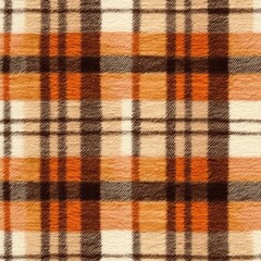 Orange & Brown Plaid Fabric Texture