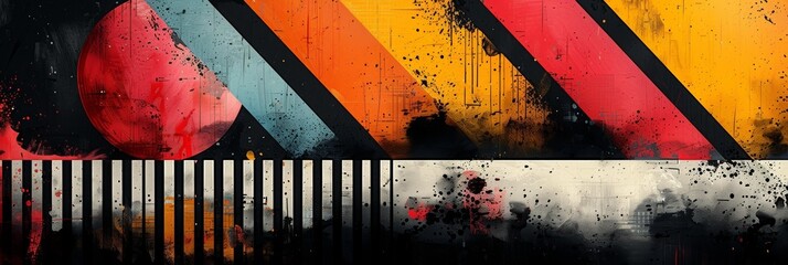 Abstract Art with Vibrant Colors, Textures and Geometric Shapes