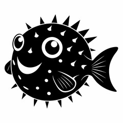 Pufferfish Black silhouette