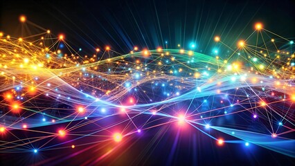 Obraz premium Symphony of Signals: A Tapestry of Communication Lights Generative AI