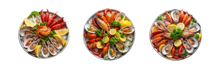 Fresh Shellfish Platter on Transparent Background - Seafood Delicacy