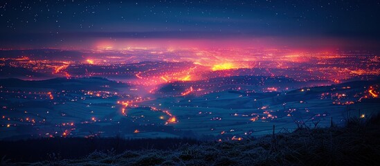 Fototapeta premium Night Lights over the Valley